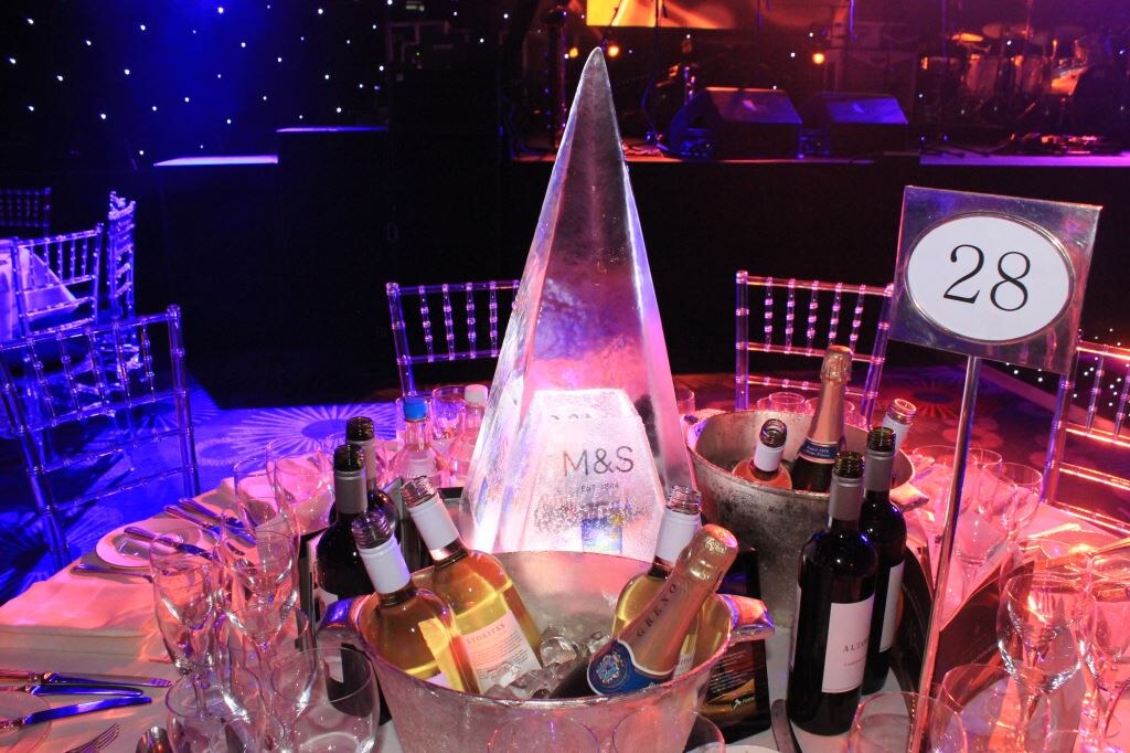 M&S branded ice sculpture table centrepiece