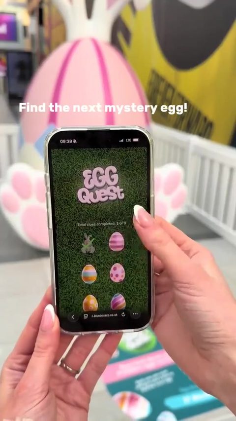 Participant following the app to find the next Quest checkpoint